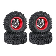 4pcs 62mm 1.2  Carbon Fiber Beadlock Wheel Tire Set For 1/18 1/24 RC Crawler Car TRX4M SCX24 AX24 FC