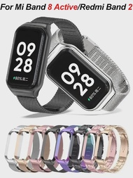 Strap For Xiaomi Mi Band 8 Active Bracelet for Xiaomi Smart Band 8 Active Stainless Steel Metal Watc