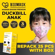 BIOMASK Masker Duckbill Anak 1 Box 25Pcs Earloop Masker Anak Kids Face
