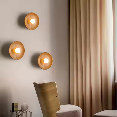 Soft Style Nature Wood Wall Lamp Black Wood Round Plastic Ball Lampshade G9 Bulb Sconce Lighting LED