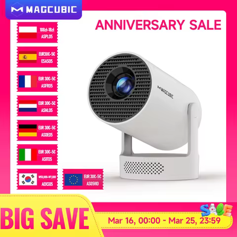 Magcubic Projector HY300 PRO + 8K Android 14 Dual Wifi6 Allwinner H726 BT5.4 1080P 1280*720P Home Ci