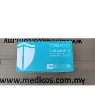 Medicos Sub Micron 4 Ply Surgical Mask 50's Ultra Soft (Sea Blue)
