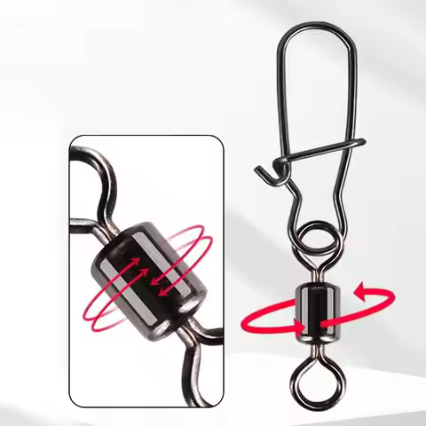 50Pcs Carbon Steel Ball Bearing Swivels Snaps 8 Shape Rings Heavy Duty Saltwater Lure Fishing Connec
