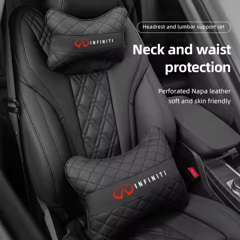 Car Seat Neck Pillow Headrest Lumbar Waist Support Cushion For Infiniti QX55 QX50 QX60 QX80 Q50 Q70L