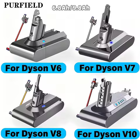 6.8/9.8Ah Suitable for Dyson V6 V7 V8 V10 series vacuum cleaner rechargeable battery SV07 SV09 SV10 