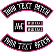 5 PCS Personalized Motorcycle Rocker Patches, Embroidered Biker Rocker Name Patch, Custom Rider Club