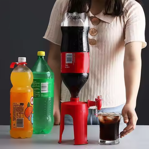 Drinking Soda Drink Red Water Dispenser Bottle Upside Down Drinking Water Dispenser for Soda Drinks