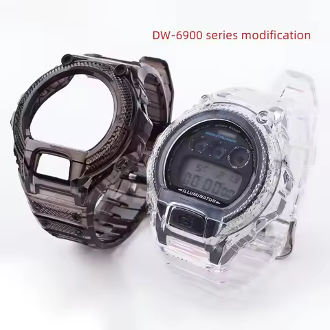 For Casio G-Shock DW-6900 Mod kit watch strap and case DW6900 Modified Transparent TPU Silicone set 