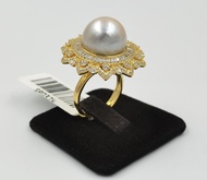 Cincin Rhodium Mutiara Laut Putih Cream Dobo maluku