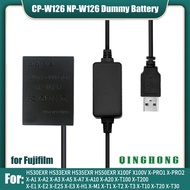 5V USB to NP-W126 W126S Dummy Battery CP-W126 &amp; Power Bank Cable for Fujifilm HS30EXR HS33EXR HS35EXR HS50EXR X100F X100V X-H1 X-M1