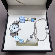 Style Simple Cute Digital Watch DIY Blue Small Square Braided Watch Girl Bracelet Watch
