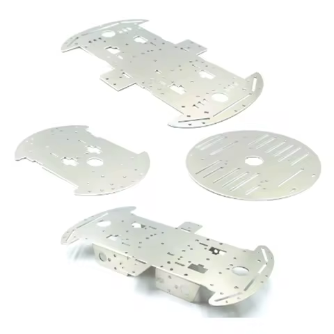 4WD four wheel intelligent car chassis 1.5mm aluminum alloy chassis Round aluminum car chassis four-