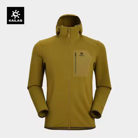 KAILAS Men's Polartec Moisture-wicking stretchable Thermal Hooded Fleece Jacket For hiking mountaine