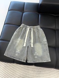 Chrome hearts 系列提花牛仔短褲