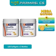 VitaHealth VitaEPA Double Strength 120 softgels x 2 bottles (TWIN) EXP:08/2027 [Vita Health Fish Oil
