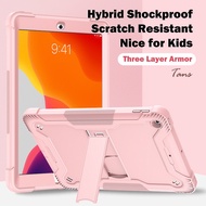 Three Layer Armor Full Body Protection Case For iPad Air 4 10.9 2020 Heavy Duty Kids Case with Pencil Holder Screen Protector Pencil Cap Holder Hand Strap Carrying Strap Kickstand Heavy Duty Cover For iPad Pro 11 2021 10.2 7th 8th Gen 9.7 2017 2018 Air 2