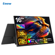 Unew 16 Inch 2K OLED Portable Monitor 120Hz 0.1ms 100% DCI-P3 Dual Type-C Mini HDMI VESA Mount Exter