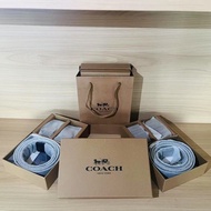 順豐包郵) COACH 經典C紋雙面用男士皮帶 全套原裝 香港現貨