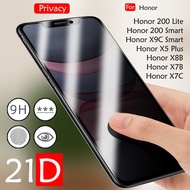 Honor X8B X7B X7C X9C X5 Plus 200 Lite 200 Smart Privacy Screen Protector Tempered Glass Anti Spy