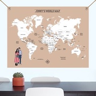 世界地圖掛布 似顏繪 客製化
