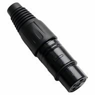 Lequn JS136N-BG Black Gold Microphone Plug Female Caron Canon Female Head Carbon Head Copper Core 24
