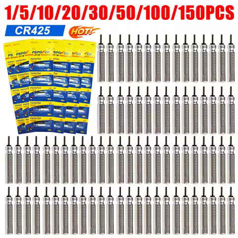 1-150PCS Fishing Floats Battery CR425 Fishing Electric Float Night Light Lithium Pin Cell Battery Ch