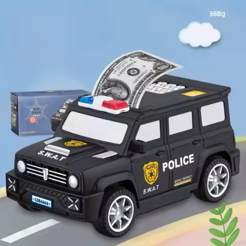 Cash Coin Can Children Toys Password Atm Fingerprint Password Money Saving Box Swat Car Model Car Mo