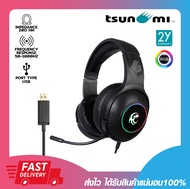 หูฟังเกมมิ่งส์ Tsunami M-Lite X1 7.1 Virtual Sound RGB Gaming Headphone Black USB ของแท้ รับประกัน 2