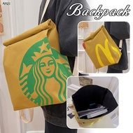 FX Personalized McDonald's/Sirens Goddess Print Backpack Anti-Theft Short Travel Bag For Women Men Unisex