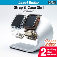 [SG] QPlus iWatch Strap & Case 2in1 Soft and Transparent Design for Apple Watch Series SE/1/2/3/4/5/