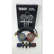 TASCO BLACK MANIFOLD GAUGE (R12, R22, R134A &amp; R404) C/W SIGHT GLASS &amp; 150CM HOSES  MODEL : TB120SM