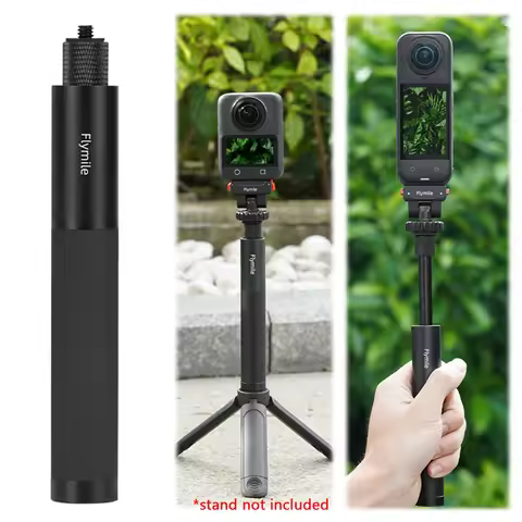 Selfie Stick Aluminum Alloy Extension Pole Adjustable Hand Grip for Insta360 Go Ultra/X5/Pocket 3 Ac