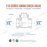 Klep Tabok 3/4 1/2 In Swing Check Valve Tabok Klep Kuningan