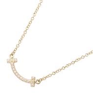 [二手] Tiffany & Co. T Smile迷你鑽石項鍊，頸圍 40/45.5cm，K18（黃金），Smile。
