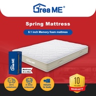 DreaMe 8.1 inch Double coil Spring mattress foam bed matress  Single/Double/Queen/King 10 year warra