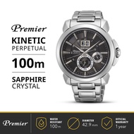 New Jam Tangan Pria Seiko Premier Kinetic Perpetual Black Dial