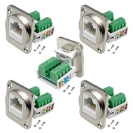 โมดูลเครือข่ายขั้วต่อ RJ45/8P8C แบบติดแผง D-Type ตัวเมีย RJ45 โดยไม่ต้องบัดกรี