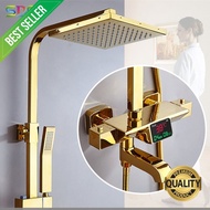 Themostatic Shower Set SDSN Quality Brass Gold Digital Bathroom Shower System Rainfall Shower Head