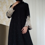 HITAM Abaya Arab Black Abaya Abaya Embroidery Combination Lace Dress Abaya Turkey Dubai India Arab |