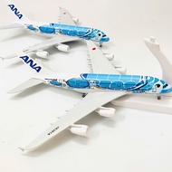 AIRBUS A380-800 ANA PLANE 1:400 (20CM) SEA BLUE TURTLE LANI VERSION HIGH QUALITY POWDER-COATED METAL