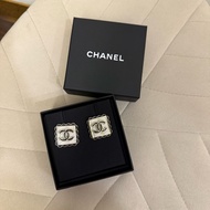 Chanel方型花邊耳環 全新台灣專櫃入