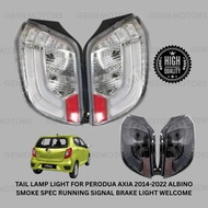 TAIL LAMP LIGHT FOR PERODUA AXIA 2014-2022 ALBINO SMOKE SPEC RUNNING SIGNAL BRAKE LIGHT WELCOME