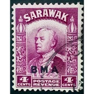 1945 SARAWAK RAJAH BROOKE 4c overprinted BMA  used stamp