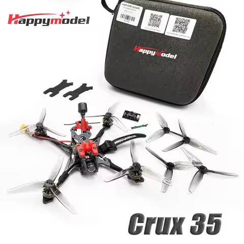 HappyModel Crux35 ELRS X1 CrazyF411 BLHELIS 5A OVX303 300mW Caddx Ant 1200TVL EX1404 KV3500 4S 3.5in