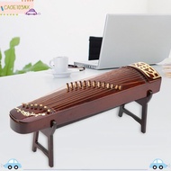 ICAOE103 Chinese Guzheng Statue, Portable Brown Miniature Guzheng Model, Decorative Wooden Mini Guzh