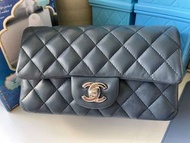 Chanel Classic Flap mini 20cm blue 灰藍色