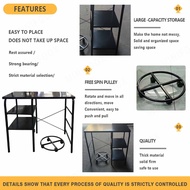 Gas Stove Storage Organizer Rack Stand with LPG roller All Metal Double Burner Gas Stove Rack Stand 
