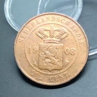 Uang Koin Kuno Nederlandsch Indie 2.5 Cent 1908