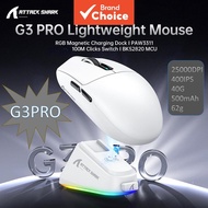 Attack Shark G3 Pro 3-Mode Esports Mouse 62g PAW3311 RGB Magnetic Charging Dock 25000DPI Tetikus Ser