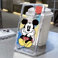 Casing iphone 11/12/13/14/15/16 Pro max mickey shockproof transparent Case For iPhone 11,12,13,14,15